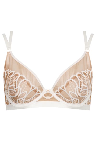 Playful Promises Witte Beha Met Grafisch Bloemenborduursel Size 38D
