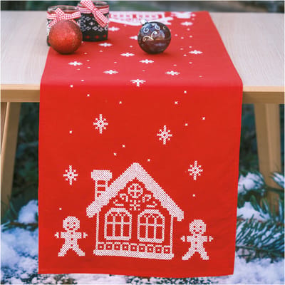 Vervaco - Loper kit Gingerhouse - PN-0233603 - Borduren - Borduurpakket - Borduurpakket volwassenen - Borduurpakket kind