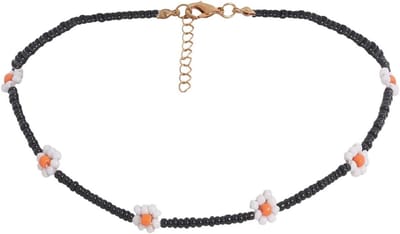Dames Anklet - Enkelbandje Kralen - Strand Accessoire - Bloemenmotief - Verstelbaar - Zilverkleurig