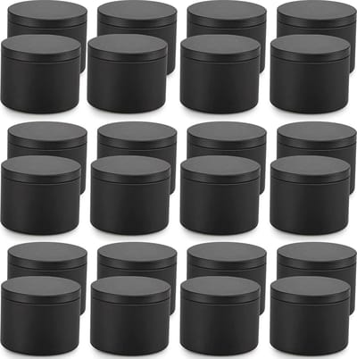 MONTKIARA Lege kaarsenblikjes van metaal, 24 stuks, 8 oz voor het maken van kaarsen, doe-het-zelf kaarsenmakingsaccessoireset, droge voorraaddozen voor thee-snoep, specerijen, cadeau