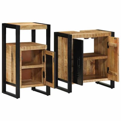 vidaXL - Badkamermeubel - Set - 2 - st - Bruin - en - Zwart - 55 - x - 35 - x - 60 - cm