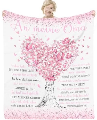 Vrolijke flanellen deken voor verjaardag - cadeau-ideeën voor oma, moeder, dochter en vriendin - 150 x 130 cm