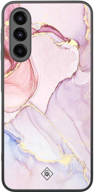 Casimoda® hoesje - Geschikt voor Samsung Galaxy A26 - Marmer roze paars - Zwart TPU Backcover - Marmer - Paars