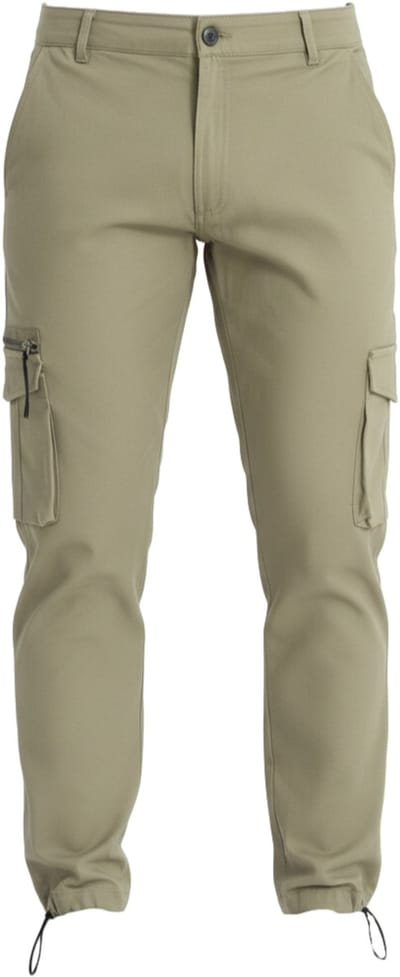 OMBRE Broek - Regular Fit - Katoen - Rits Olijf S
