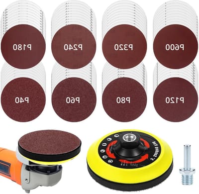 Schuurschijven Set - Polijst Papier - Metaal Bewerken - Flexibele Ondergrond - 125mm 80 Stuks - Grijs