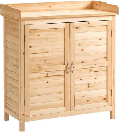 SNJY® Tuinkast - Tuinkasten voor Buiten - Tuinkist - 40L x 83B x 92H cm - Bruin