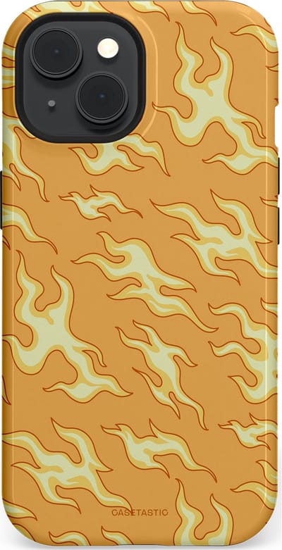 Casetastic Hoesje Geschikt voor Apple iPhone 15 Magsafe - Stijlvolle Beschermende Duo-layer Case - Vlammen van passie