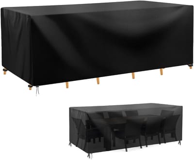 Famanu – Tuinmeubelhoezen - waterdichte hoes voor terrasrotan - banktafel - stoelset - rechthoekig - anti-uv - winddicht - waterdichte meubelhoes voor stoel en tafelhoes - 150 x 90 x 75 cm