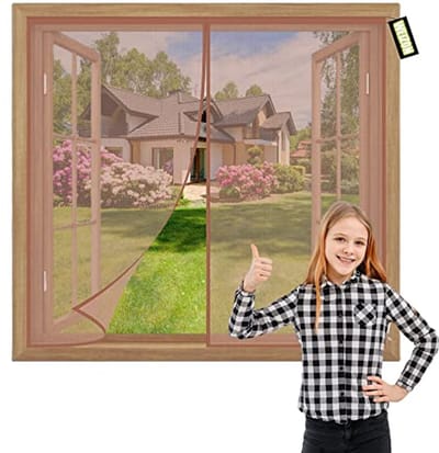 Vliegenraam 60x95cm Automatisch Sluitend Wasbaar Vliegengordijn voor Deur en Raam