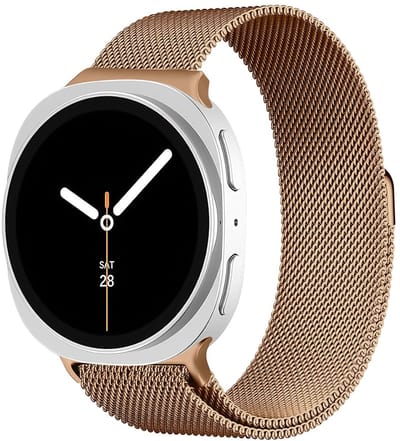 SBG Milanees Bandje Geschikt voor Samsung Galaxy Watch 9 / 8 - Roestvrij Stalen Horlogebandje Magnetisch - Roze Goud