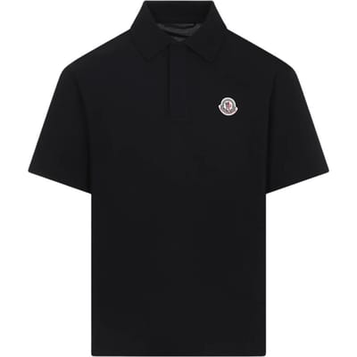 Moncler Monochrome Badge Korte Mouw Polo Shirt Heren tops L10918A0002489A16999 M black