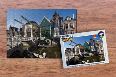 Puzzel Alkmaar - Brug - Huizen - Legpuzzel - Puzzel 1000 stukjes volwassenen