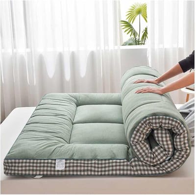 Opvouwbare Matras - Japanse Vloerbed - Ruimte Besparen - Ademende Materialen - 80x200cm - Groen