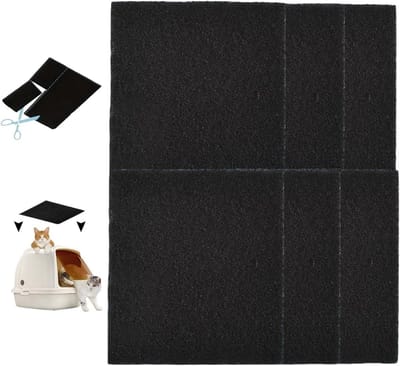 Dailygoods- Koolfilter 6 Stuks - Actieve Koolfilters - Vervangende Koolfilter - Geurfilter - 10,5 x 11,5 x 0,5 cm - Polyester