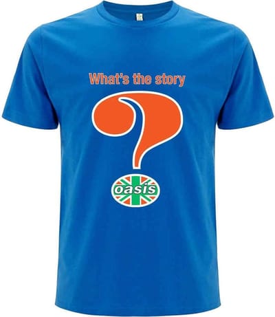 Oasis - Question Mark Heren T-shirt - S - Blauw