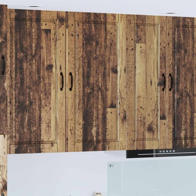 vidaXL - Wandkast - PORTO - Oudhout - 50 - x - 31 - x - 100 - cm - Bewerkt - hout