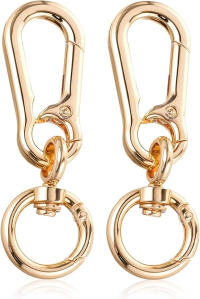 Draaibare Carabiner Haak - 2 Stuks Metaal Sleutelhanger met Swivel Verbinding, Verwijderbare Kreeftsluiting voor DIY Handtassen, Sleutelhangers en Ambachten