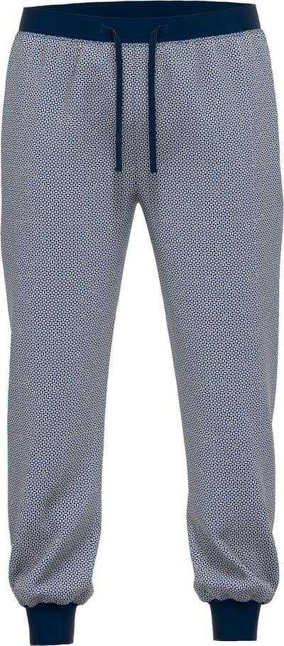Gotzburg heren pyjama- of loungebroek - middenblauw mini dessin