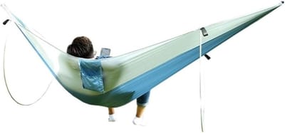 Campinghangmat - Outdoor hangmat - Ontspannen buiten - Anti-rollover ontwerp - Voor enkele persoon - Blauw