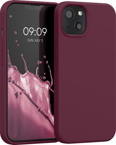 kwmobile telefoonhoesje geschikt voor Apple iPhone 13 - Hoesje met siliconen coating - Smartphone case in wijnrood