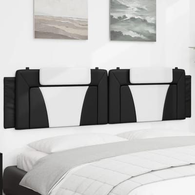 vidaXL Hoofdbordkussen "Viana" 193 cm kunstleer zwart en wit