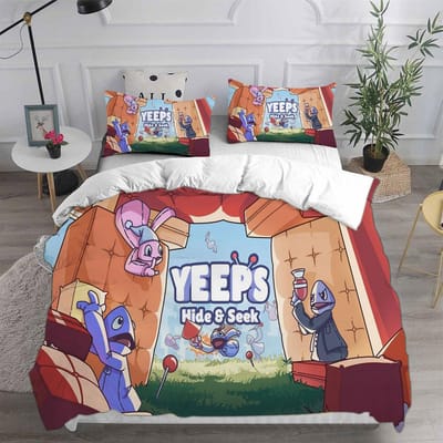 Spel Yeeps: Verstoppertje Beddengoed Sets Bedsprei Dekbed Dekbedovertrek Kussensloop 2-3 Delige Sets Kinderen Volwassenen Slaapkamer Decoratie US Twin 173x218cm