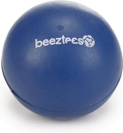 Beeztees rubber bal massief no 3 blauw 6,5 cm