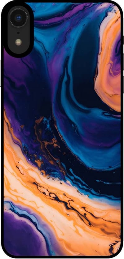 Smartphonica Telefoonhoesje voor iPhone Xr marmer look - backcover marmer hoesje - Blauw geschikt voor Apple iPhone XR