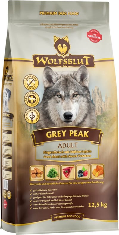 Wolfsblut Grey Peak Goat with sweet potatoes - dry dog food - 12.5kg