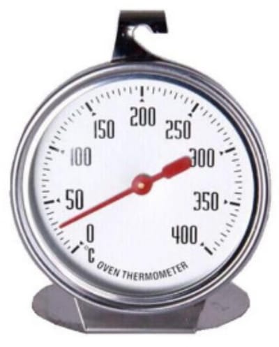 EXCITAT Thermometer - Oventhermometer - Rugthermometer - 7 cm - Meetbereik 0°C tot 400°C - Roestvrij staal - Grote wijzerplaat - Geschikt voor bakken, grillen en koken