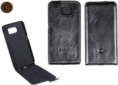 GUARD Lederen flipcase voor Samsung Galaxy S6 zwart