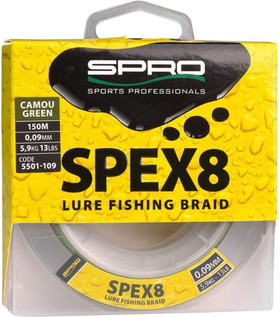 Spro Spex8 Braid Camou Green (150m) - Maat : 0.09mm (5.9kg)