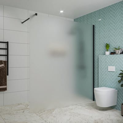 FugaFlow Eccelente Vetro inloopdouche badkamer - 180x200cm - mat glas - wandarm - mat zwart