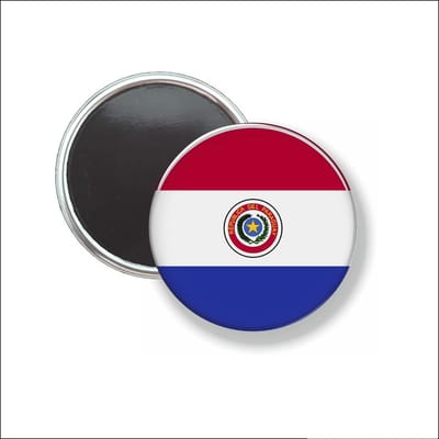 Button Met Magneet 58 MM - Vlag Paraguay - NIET VOOR KLEDING