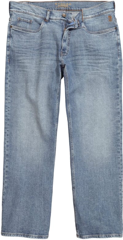 STHUGE - Heren - jeans met omslag 5-pocket vintage look tot 72 - Licht blauw denim - Maat 68
