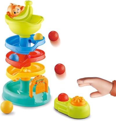 Ballen Toren Spel - Interactief Speelgoed - Vroege Ontwikkeling - Stimuleert Fijne Motoriek - 30 cm Hoog - Multi-color