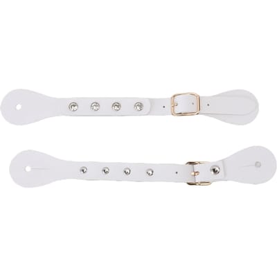 1 Paar Spoorriemen Verstelbaar Strass Versierd Synthetisch Leer Western Vintage Spoorlaarsriemen voor Laarzen brown