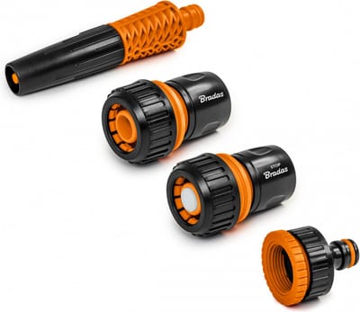 Bradas Black Line 4-delige starterset – Voor 3/4" slang – Inclusief sproeier – Snelkoppelingen – Kraanadapter – Tuin – Bewatering – Lekvrij
