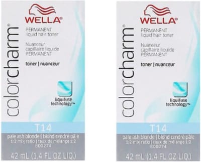 DUOPACK - Wella Color Charm Toner - T14 Pale Ash Blonde - Wella toner - 2 stuks - Haartoner - Asblond - Wella Toner - Anti Orange - Anti Geel - Anti Yellow