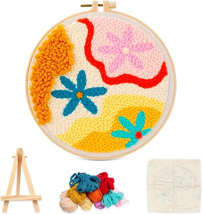 Punch Needle Borduurset Beginners - Borduurstand met Ring - Compleet met Garen en Handleiding - ShopVlot