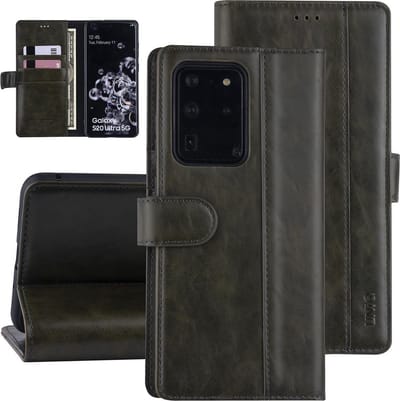 DonkerGroen hoesje Samsung Galaxy S20 Ultra - Book Case - PU leather