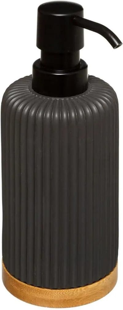 5Five Zeeppompje/dispenser - kunststeen - antraciet - 270 ml - navulbaar - toilet/badkamer/toilet
