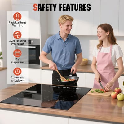 Inductiekookplaat - Inbouw kookveld - Snel koken - Grote zone - 60 cm - Zwart