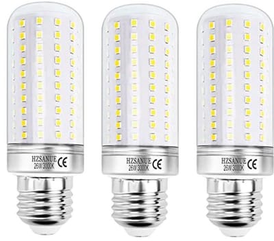 E27 LED Warm White Corn Lamp 26W - 200W Equivalent, 2900Lm, Non-Dimmable - Pack of 3