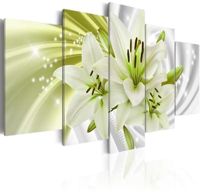 Schilderij - Groene Gloed, 5luik