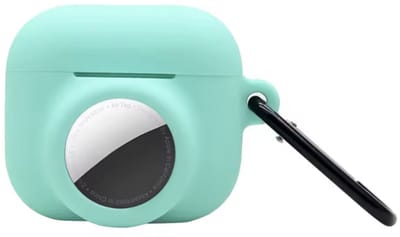 Hoesje geschikt voor AirPods pro en AirTag - Hoesje voor AirPods pro - Siliconen Beschermhoesje - Airpodshoesje - Geschikt voor Apple AirPods pro - Met plek voor AirTag - Mintkleurig - van CHPN