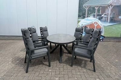 SenS-Line Tuinset Harmonia – Ovale tafel met 6 verstelbare stoelen