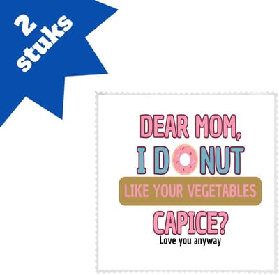 Akyol - dear mom i donut brillendoekjes - Moeder - mama - verjaardagscadeau - verjaardag - cadeau voor mama - cadeau - kado - geschenk - gift - mama artikelen - moederdag - 17,8 bij 17,8 cm - 2 stuks