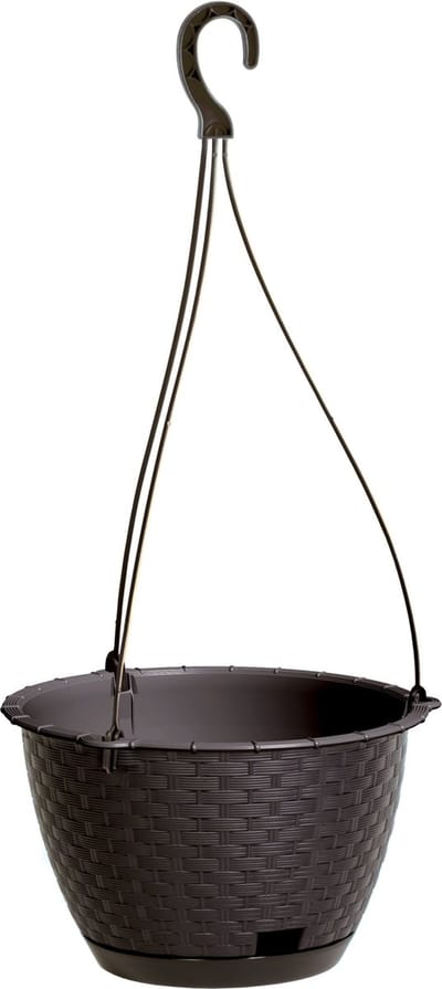 Prosperplast Plantenpot - hangend - kunststof - donkerbruin - D22 x H14 cm - bloempot