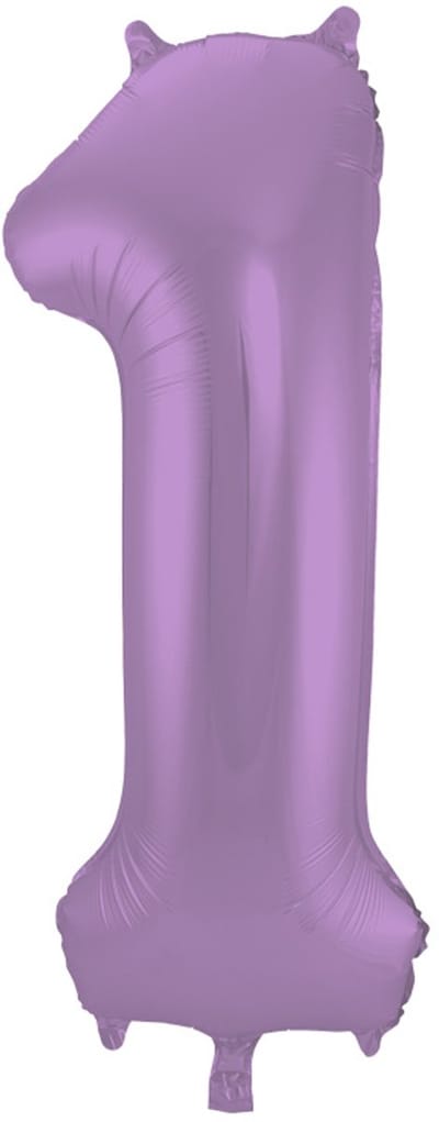 Folat - Folieballon Cijfer 1 Paars Metallic Mat - 86 cm